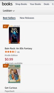 Amazon's Bestselling Lesbian YA showing Get Curious at #2